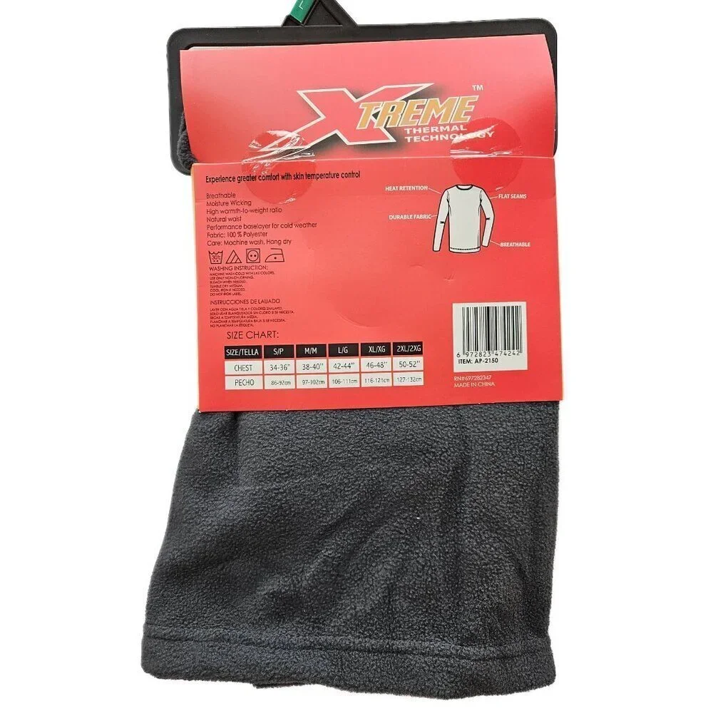 Men Thermal Shirt Winter Warm Base Layer Ultra Soft Moisture Wicking, Charcoal